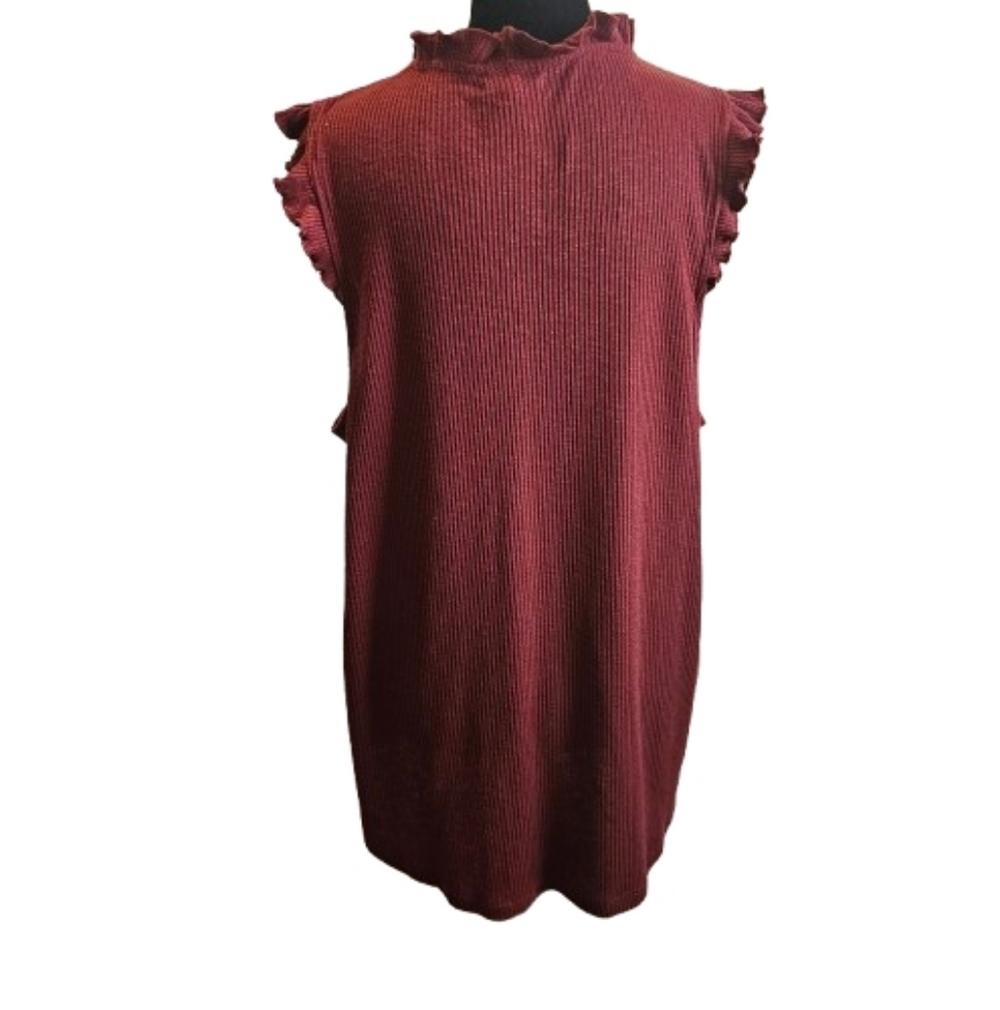 Maurices Ruffle Trim Tank Top - Rust Color - Picture 4 of 7